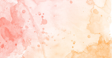 abstract orange and red watercolor paint stroke background