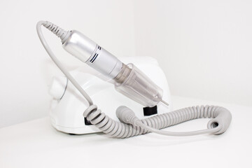 Still life with manicure equipment, Tool for manicure, nail care, nail milling machine, nail drill