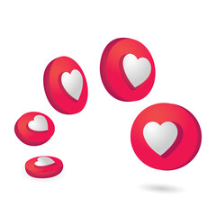 Rounded 3d like social media design vector