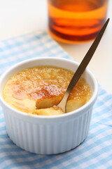 Creme brulee in a ramekin