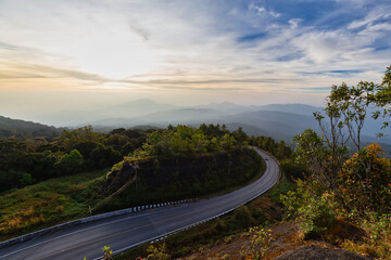 Doi Inthanon view point in the morning, Doi Inthanon National Park, Chiang Mai, Thailand
