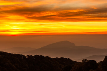 Doi Inthanon view point in the morning, Doi Inthanon National Park, Chiang Mai, Thailand

