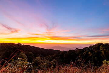Doi Inthanon view point in the morning, Doi Inthanon National Park, Chiang Mai, Thailand
