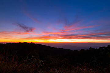 Doi Inthanon view point in the morning, Doi Inthanon National Park, Chiang Mai, Thailand
