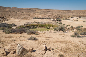 ancient iron age bor hemet cistern in the negev highlands near the west end of the makhtesh ramon...