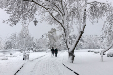 Snowy Day of 2021 at Camlica Hill, Istanbul
