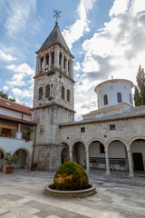 Fototapeta na wymiar Krka Serbian medieval orthodox monastery. Krka national park, Dalmatia, Croatia.
