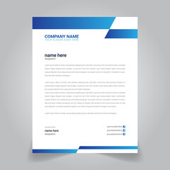 elegant Business style blue letterhead template design vector.
