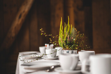 Table setting for a wedding reception
