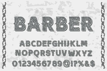 vintage typeface vector design, alphabet font, black style