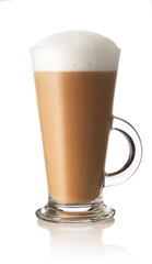 cappuccino in cup isolated on white