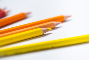 Color pencils isolated on a white background.