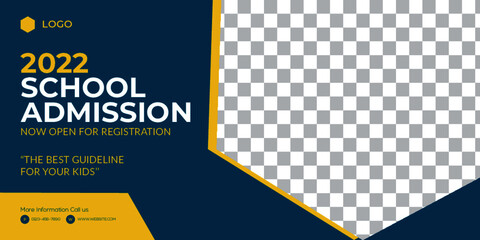School admission web banner or social banner template