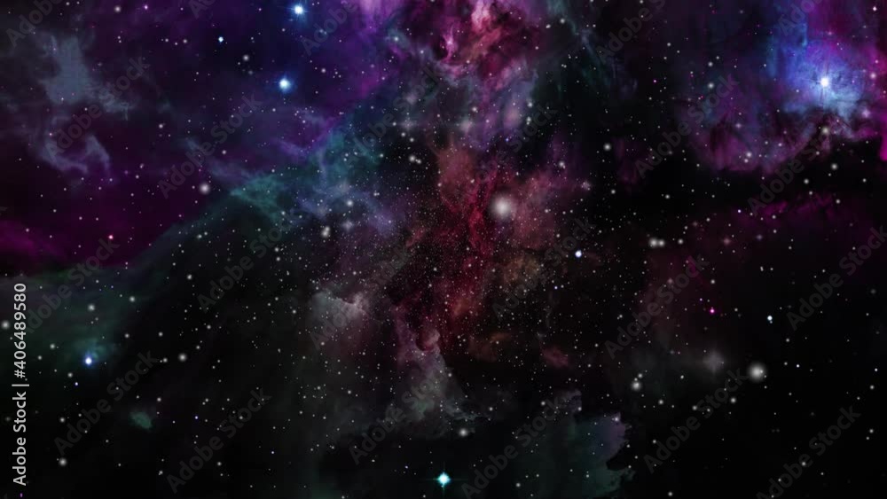 Wall mural the universe and nebula clouds floating around with stars around them.