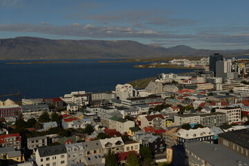 Rooftop panorama of Reykjavik in Iceland