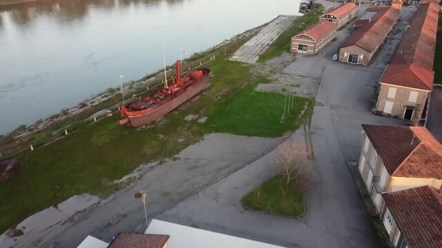 aerial view of the Boat of Boretto Italy