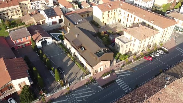 aerial view of the library of Boretto Italy