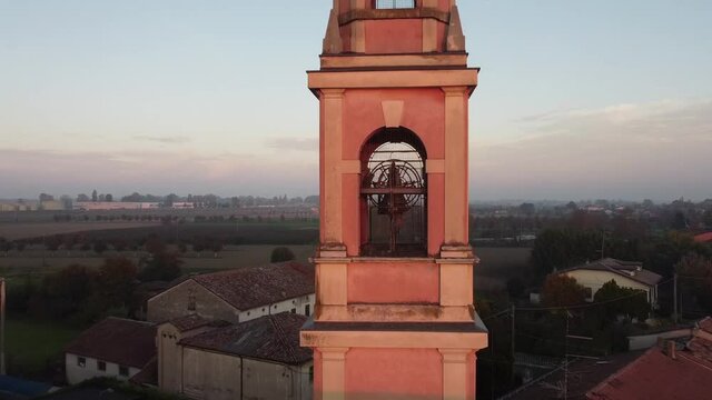 aerial view of the cathedral of Boretto Italy