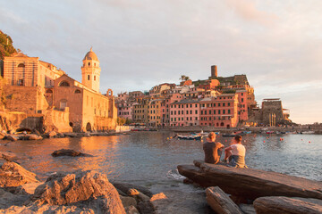 sunset in Vernazza, Cinque Terre, Italy