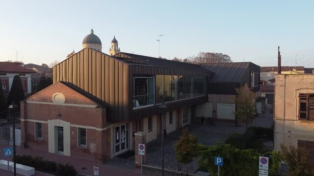 aerial view of the library of Boretto Italy