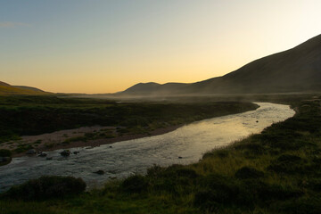 sunset in the mountains