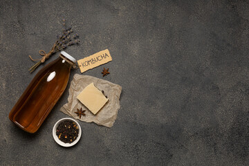 Natural cosmetics, kombucha soap. The inscription on the label "Kombucha"