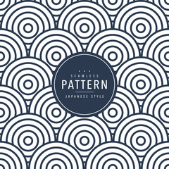 Japanese seamless round pattern. Traditional Chinese texture. Oriental New Year background. Vector illustration. 