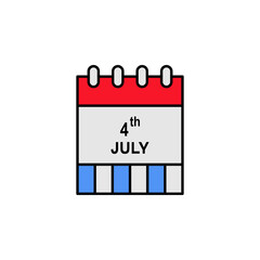 Calendar USA outline icon. Signs and symbols can be used for web, logo, mobile app, UI, UX