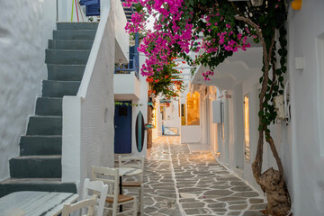 street in a traditional village in Greece