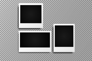 Photo frame collection on the trasnparent background Vector