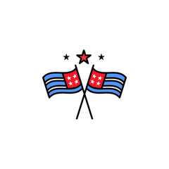Flags stars USA outline icon. Signs and symbols can be used for web, logo, mobile app, UI, UX
