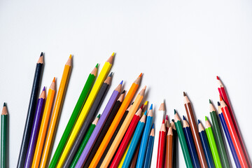 Assortment of colored pencils/Colored Drawing Pencils/Colored drawing pencils in a variety of colors