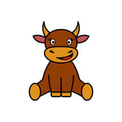 Obraz premium The bull is a symbol of the New Year. The character. Vector.