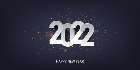 Happy new year 2022 background. Holiday greeting card design. Vector illustration.
