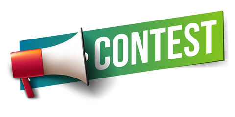 Megaphone with Text "Contest" Banner