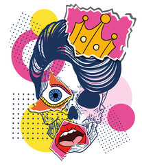 Bright colored collage in a Zine Culture style