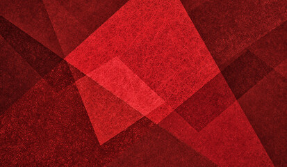 Red background, abstract red and black triangles in modern art layout, transparent geometric shapes with texture layered in random geometric pattern