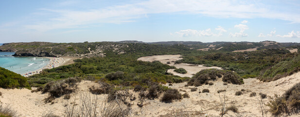 Obraz premium Cala Tortuga, an unspoiled beach on the north coast of Menorca, Balearic Islands, Spain