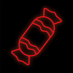 Candy neon sign. Neon sign, bright signboard, light banner. icon