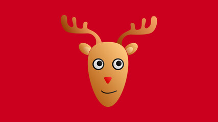 Deer. Reindeer head. Christmas icon. illustration in flat design