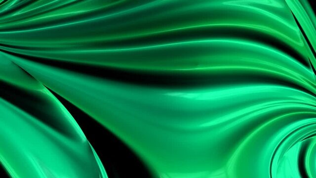 Green and abstract pattern moving fluid in psychedelic, trippy and hypnotic waves good for backgrounds for computer graphics, djs, live, concerts, night clubs