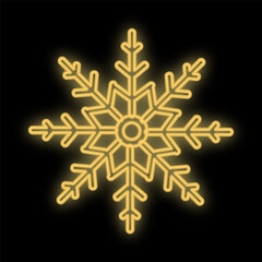 Bright heart. Neon sign. Retro neon sign Snowflake on purple background. Design element for your discount proposition. Ready for your design, banner.  illustration