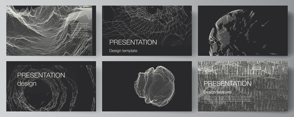Vector layout of presentation slides design business templates, template for brochure, cover, business report. Abstract 3d digital backgrounds for futuristic minimal technology concept design. - obrazy, fototapety, plakaty