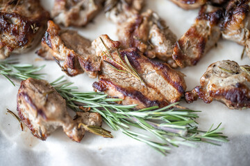 Serving meat on a parchment