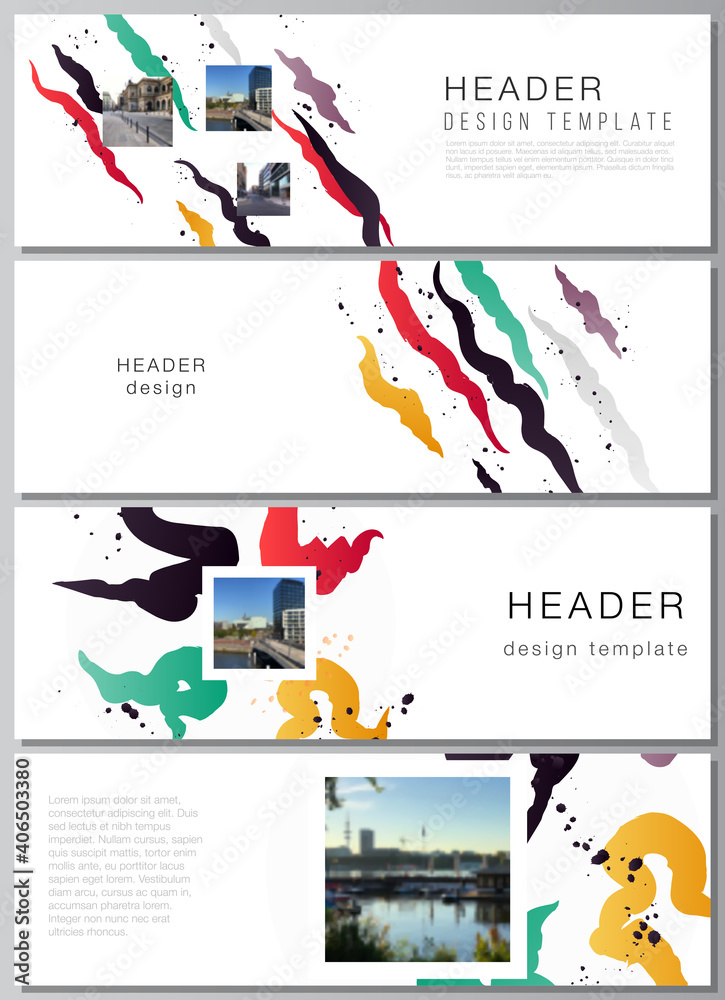Canvas Prints vector layout of headers, banner design templates for website footer design, horizontal flyer design