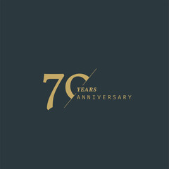 70 years anniversary logotype with modern minimalism style. Vector Template Design Illustration. - obrazy, fototapety, plakaty