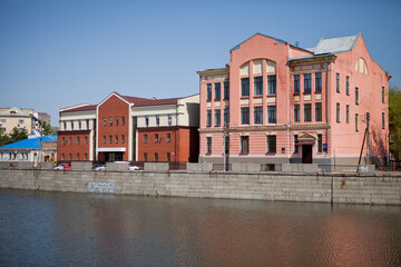 River in the city on a summer day