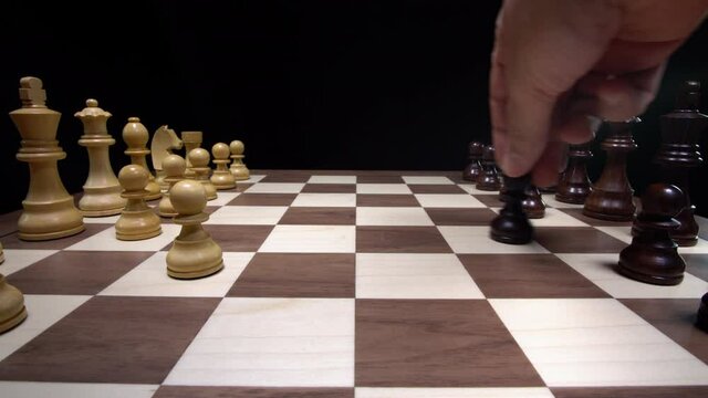Fast checkmate is executed in a chess game by the black queen.