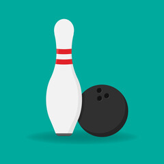 Bowling Pin Icon Isolated on White Background