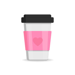 Coffee is my Love language - Hand drawn coffee quote on a paper coffee cup. Vector isolated typography design element for greeting and post cards, posters and print invitations or T-shirt designs.